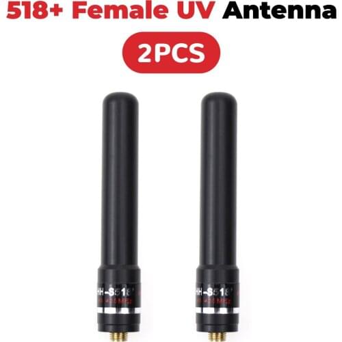 2 Pcs SMA-Female Dual Band HH-S518 Antenna, Suitable for Baofeng UV-5R V2 + GT-3 UV-82 BF-F8HP BF-888S Retevis H777 RT-5R