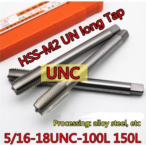 5/16-18UNC -100mm 150mm long HSS-M2 UN tap Processing: alloy steel, etc
