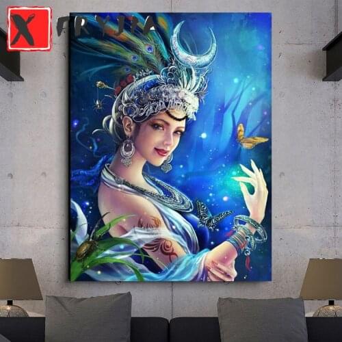5D Diamond Painting Fantasy beautiful woman butterfly Handmade Needlework DIY full Diamond Embroidery puzzle Mosaic Rhinestone
