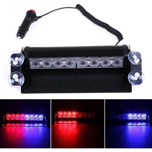 8 LED Car Truck Emergency Flasher Dash Strobe Warning Light 12V Day Running Flash Led Police Lights Red Blue 1PC