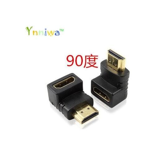 90 Degree Right Angle Gold plated HDMI-compatible Adapter A type Male to Female for 1080p 3D TV HDTV