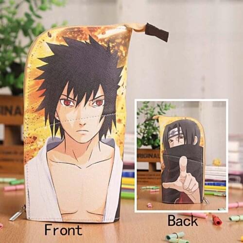 Anime Uchiha Sasuke Waterproof PU Leather Stationery Pouch/Brush Pot/Pen Holder/Pencil Case Bag/Office School Supplies