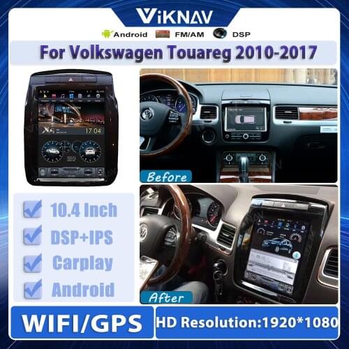 2din 10.4inch Android Car Radio For Volkswagen Touareg 2010-2017 GPS Navigation Auto Stereo with screen DVD Multimedia Player