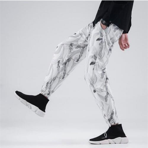 2020 New Mens Ankle-Length Trousers Mens Casual Jogging Fashion Loose Sweatpants Male Printed Hip Hop Harem Pants Streetwear