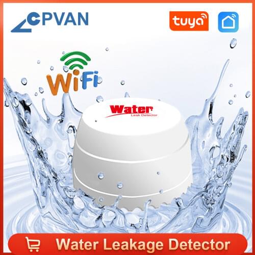 CPVAN Tuya WIFI Water Leakage Detector Water Leak Intrusion Sensor Overflow Alert Home Burglar Alarm System