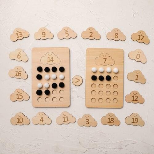Baby Educational Toy Set Wooden Puzzle Cloud Number Board Exploiting Imagination Learning Teaching Aids Cognitive Learning Kids