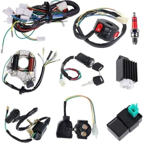 Electrics Stator Coil CDI Wiring Harness Solenoid Relay for 4Stroke ATV 50Cc 70Cc 110Cc 125Cc Pit Quad Dirt Bike Go Kart