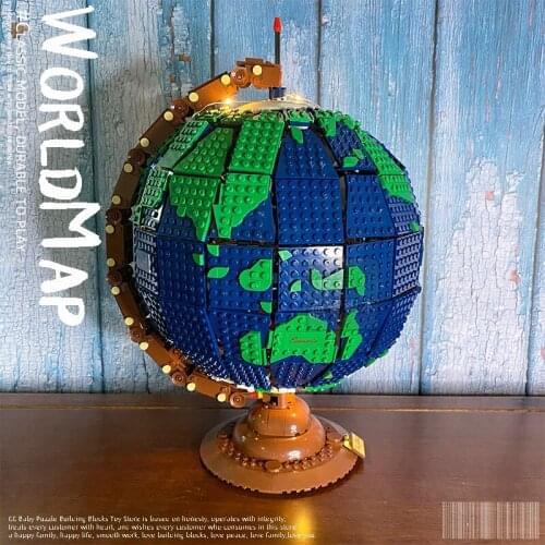 NEW IN STOCK Earth Globe Model Ideas Display Compatible Creator Expert Accessories Building Bricks Blocks Toys Christmas Gifts
