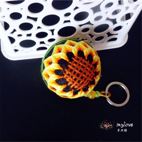 Beautiful Luky sunflower 5cm Temari hand ball/Temari ball Material package(make by yourself) DIY