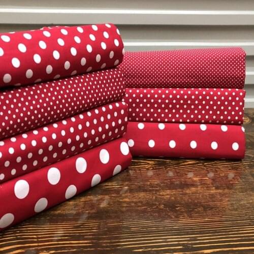Red And White Polka Dot All-cotton Fabric 2.3.4.6 Millimeter 2 Centimeter Size Dotted WOMENS Dress Clothing Fabric/1M