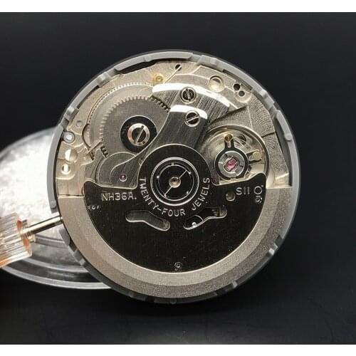 NH36A Mechanical Watch Movement Japan Seiko 24 Jewels Day/Date Quickset White/Black Version Original Japan Automatic Movement