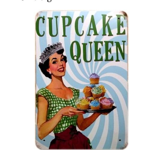 Retro Tin sign Metal Poster Cake Painting Art Home Decor Poster For Bakery Kitchen Wall Decoration