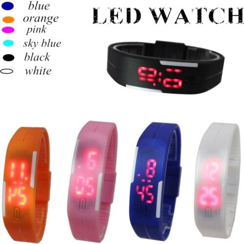 Fashion LED Touch Watch Children Watches Digital Silicone Jelly stylish Rectangle Kids Watches Wristwatches Clock saat relojes