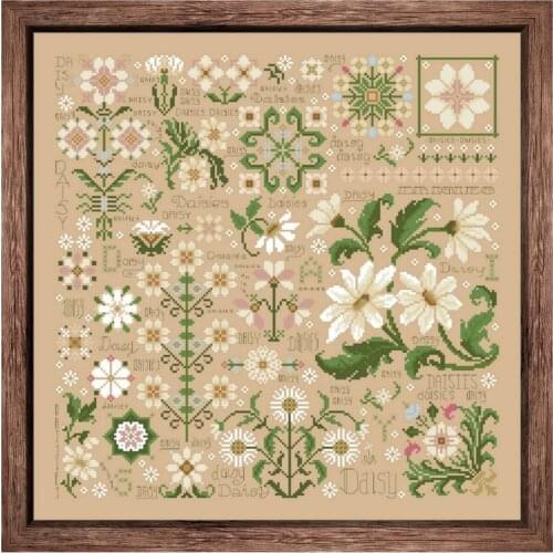 Fantasy daisy cross stitch kits plants aida fabric 18ct 14ct 11ct flaxen linen cotton thread embroidery kits DIY craft set