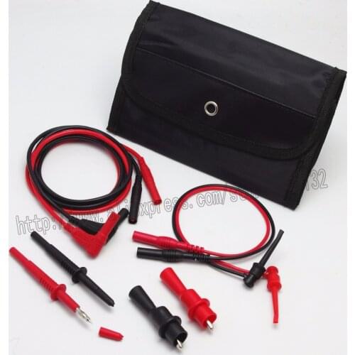 5KIT Electronic Test Lead Kit Silicone test lead,Lantern Tip test probe,Shielded Alligator Clips,Mini-Hooks,Roll-up Case