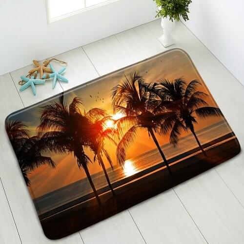 Non-Slip Bathroom Mat Ocean Tree Plant Indoor Floor Mats Bedroom Kitchen Doormat Absorbent Carpet Washable Foot Pads Home Decor