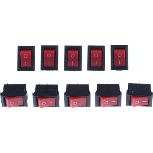 New 10pcs/lot Rocker Switches 2 Pin 10x15mm SPST ON/OFF Soldering Terminal Boat Rocker Push Button Switch 3A AC 250V Switches