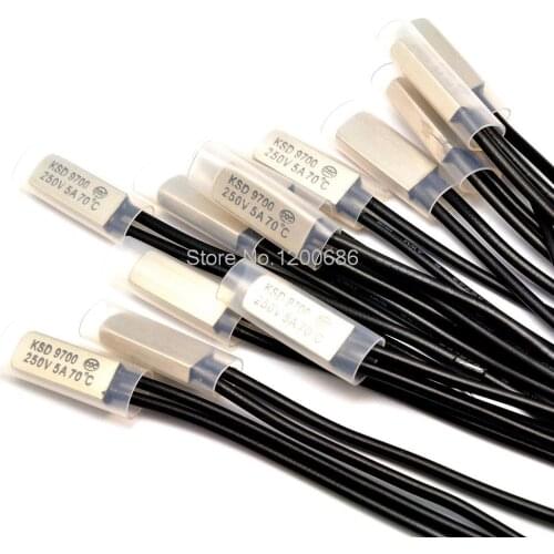 Temperature control switch KSD9700 70 degrees normally closed thermal protector / temperature controller 5A / 250V