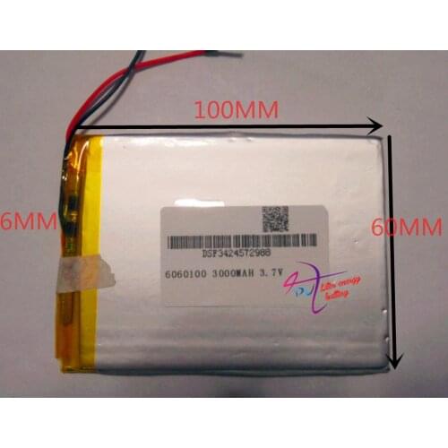 Size 6060100 3.7V 3000mah tablet battery with Protection Board For Tablet PCs PDA Power Bank