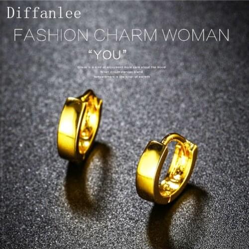 Trend Small size Gold color Smooth ear ring Wide 3mm Hoop Earrings For Women Fashion Hot Gift for Kids Girls Baby Children