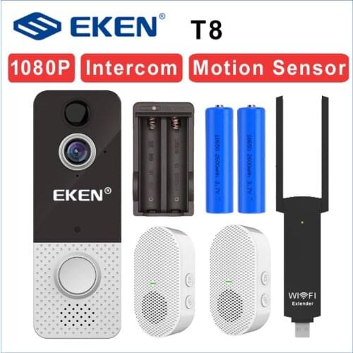EKEN T8 Video Intercom Doorbell Wifi 1080p Wireless Intercom Door Bell Security Motion Sensor For Apartment Home Smart House