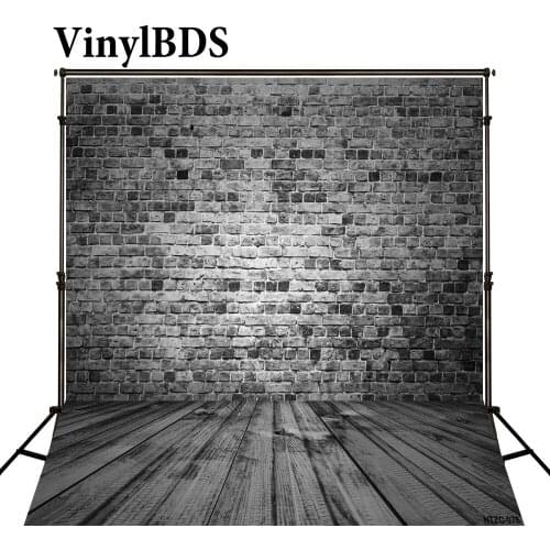VinylBDS Photography Backdrops Nostalgic Gray Brick Wall Wood Brick Wall Backgrounds For Photo Studio