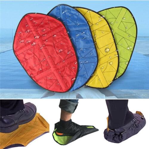 Waterproof Reusable Shoe Cover Step in Sock Portable Auto-Package Overshoes Shoe Covers