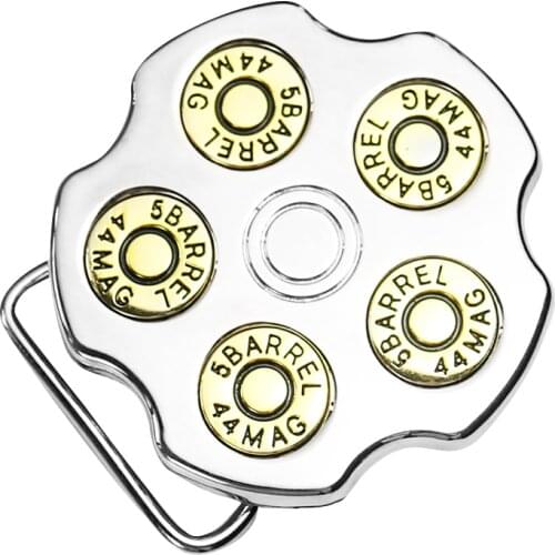 3D Rotating Bullet Belt Buckle for Men Western Cowboy Cowgirl Metal Tool Rock Style Luxury Buckles Fit for 1.5 Inch Width Belt