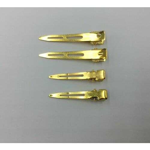 20Pcs DIY Hair Clips Modish Flat Metal Single Prong Alligator Hair Clips Barrette For Bows Gold Hairpins Hair Styling