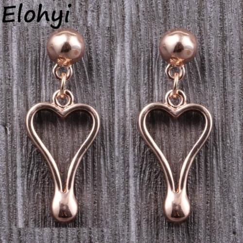 ELOHYI Women Drop Hollow Heart Statement Eearrings Simple Alloy Earring Jewelry Wholesale For Girls For Women Gift Free Shipping