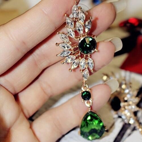 Best Quality Womens Wing Shape Symmetry Rhinestone Crystal Studs Earrings with a fashion design 5TQ1 6SYY