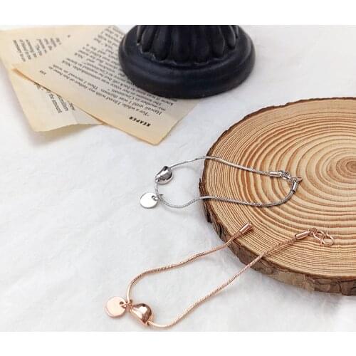 925 Sterling Silver Fashion Simple Bead Disc Charm Bracelet Bracelet For Women Gift Jewelry S-B371