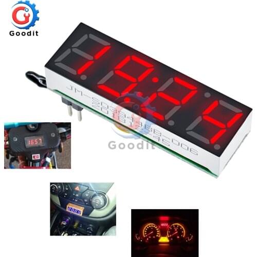 1pcs 3 In 1 LED Digital Tube Clock Temperature Voltage Module Time Thermometer Voltmeter Time Meter Board DC 5V-30V Red R8025