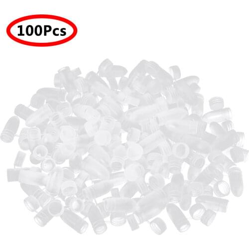 100 Empty Capsule Bottle Mini Plastic Storage Pot Non Spill Seal Pill Box with Flip Lid Portable Travel Powder Tablet Containers