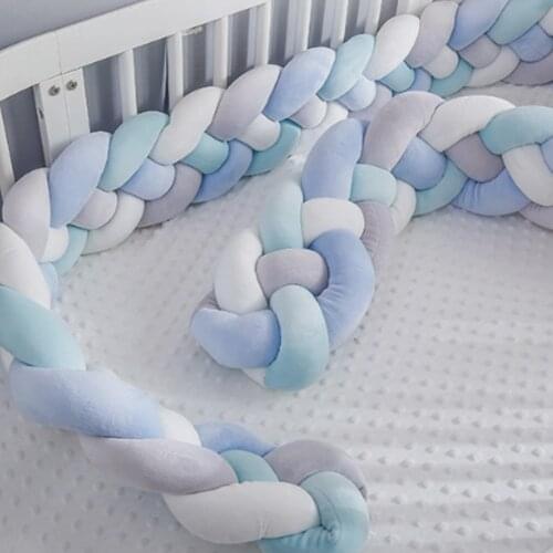 2M/3M Knit Soft Baby Bed Bumper In The Crib Side Braid Newborn Crib Pad Protection Cot Bumper Infant Baby Bed Bumper