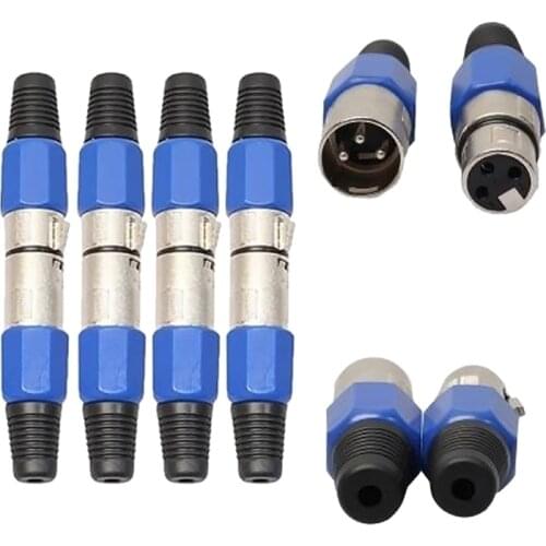 2pcs 3 Pins XLR Connector Female + Male MIC Jack Plug Audio Microphone Cable Connector MIC Adapter For Microphone Audio Tool