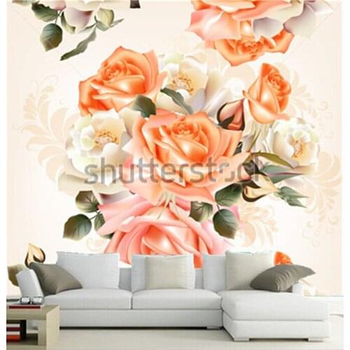 The custom 3D murals,Elegant Vintage Rose papel de parede,living room sofa TV wall bedroom wall paper