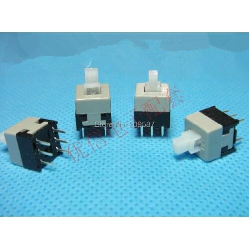 50pcs Self-Lock ON/OFF Lock Push Switch 8 x 8 mm