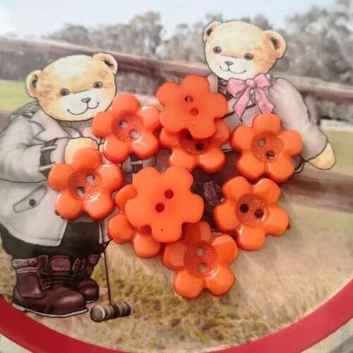 50PCs Resin Sewing Buttons Scrapbooking Flower 15mm Costura Botones Decorate bottoni botoes