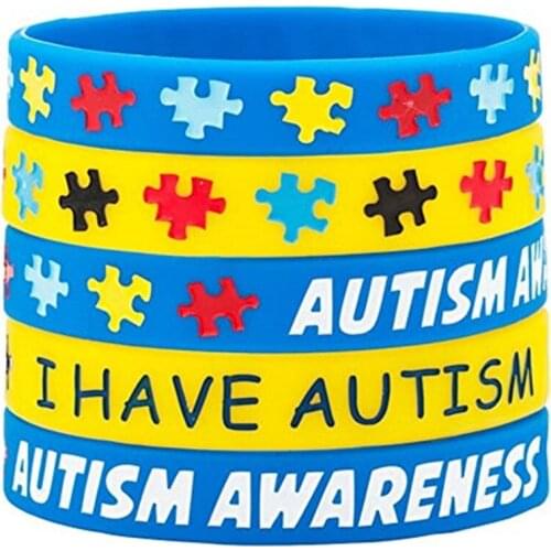 50pcs I have Autism Awareness Bracelets Silicone Wristbands Autism awareness live acceptance support for angel