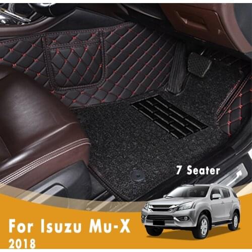 RHD Luxury Double Layer Wire Loop Carpets Car Floor Mats For Isuzu Mu-X 2018 (7 Seats) Custom Auto Foot Pads Automobile covers