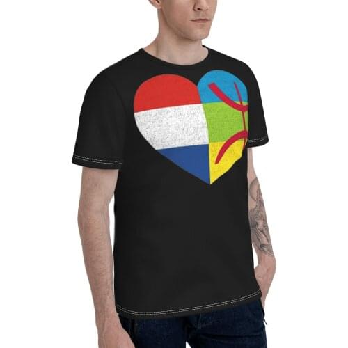 Baseball Amazigh Dutch Pride Heart Tamazgha Netherlands Flag T-shirt Cute Mens Humor Graphic Berber Amazigh Flag Tees Tops