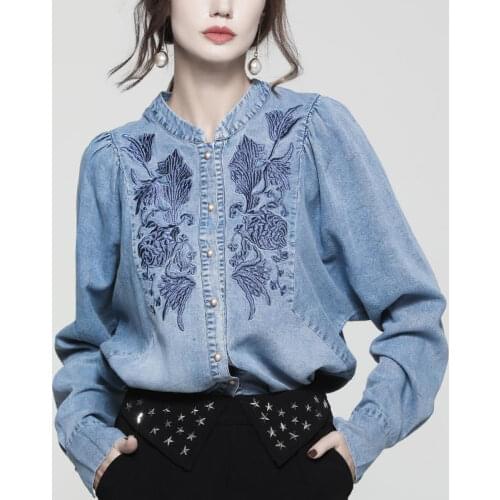 BINGODO Women's Shirts With Embroidery