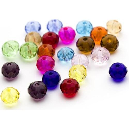 Colored Rondelle Spacer Decorative Crystal Beads Glass Beads 14mm 16mm 18mm Natural Stone Beads for Crystal Beads Curtain