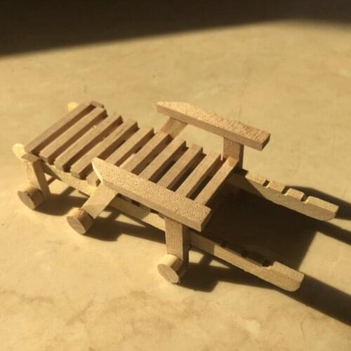 G05-X5043 children baby gift Toy 1:12 Dollhouse mini Furniture Miniature rement DIY wooden color trolley 1pcs