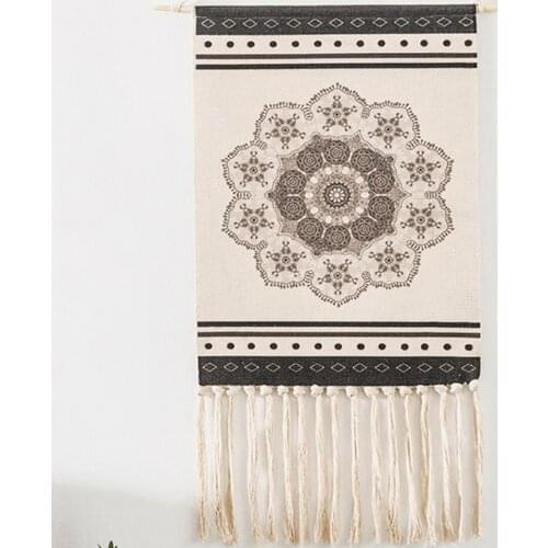 Home Decor Macrame Wall Hanging Tapestry Cotton Tassel Handmade Woven Bohemian geometric canvas Art background cloth tapestry