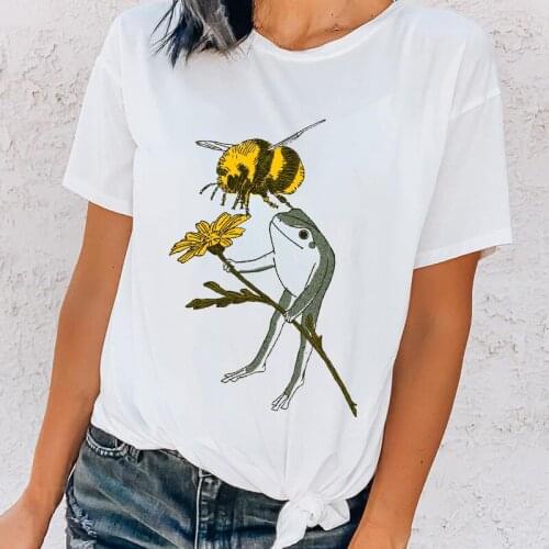 Cute Frog anime T-shirt Women Summer Summer Clothes for Ladies Aesthetic female Tshirt Casual Harajuku Cartoon Female T-shirt