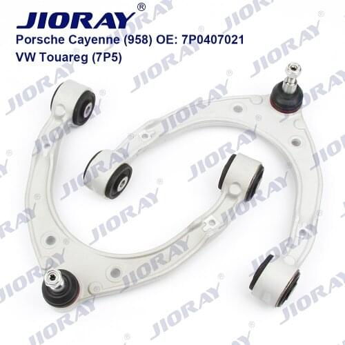 JIORAY Pair Front Upper Suspension Control Arm U-Type For Porsche Cayenne 958 92A VW Volkswagen 7P5 2010-2018