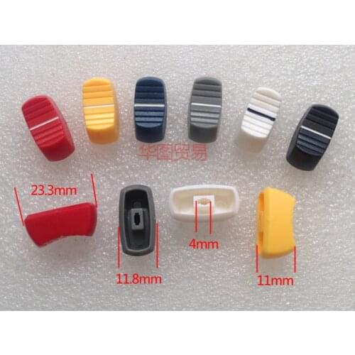 6pcs Mixer Console Equalizer Oval 4mm Fader Knob Cap / Slide Potentiometer Iron Handle Plastic Handle Fader Cap Monochrome