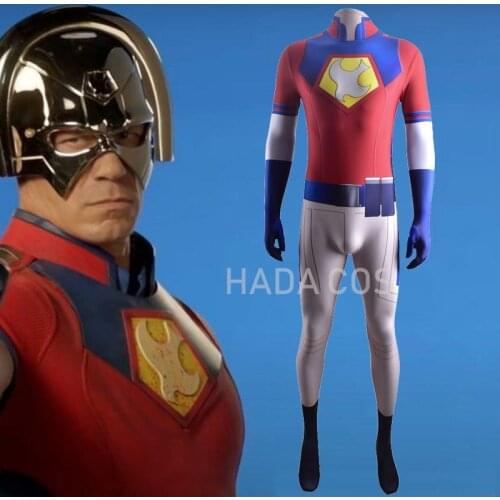 Peacemaker Cosplay Costume Superhero Zentai Tight Bodysuits Lycra Spandex Halloween Costume Adult Movie The Squad 2 Suicide